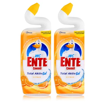Produktbild von WC Ente Total Aktiv Gel Citrus 750ml - Flüssiger WC Reiniger (2er Pack)