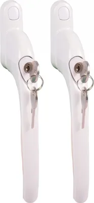 Image de lot de 2 poignées de fenêtre verrouillables Poignée de fenêtre de sécurité Sécurité enfants blanche