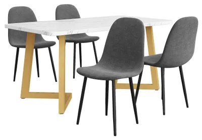 Image de Ensemble de tables à manger - Coin repas - Ensemble de tables pour cuisine - Groupe de sièges - Table de salle à manger - Design moderne