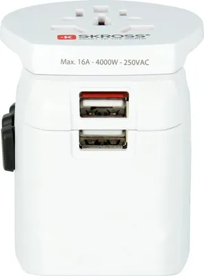 Produktbild von Skross PRO Light USB 2xA - World Reiseadapter, Weltweit