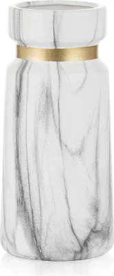 Produktbild von Famanu Keramische Vase Elegantes Design - Weiß Marmor
