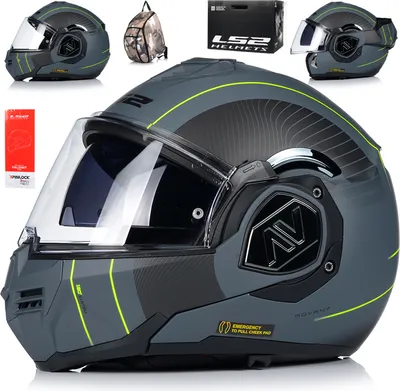 Obrázek produktu pro Výklopná přilba se sluneční clonou | LS2 FF906 ADVANT | Motocyklová přilba výklopná helma 180º | Motocyklová přilba skládací | Certifikát ECE 22.06 | 2XL (63-64cm)