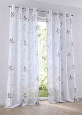 Produktbild von Kutti Vorhang Ösenschal Dandelion weiß, transparent, floral, Bedruckt, Store für Gardinenstangen 140 x 225 cm(1 Stück)Marke: Kutti