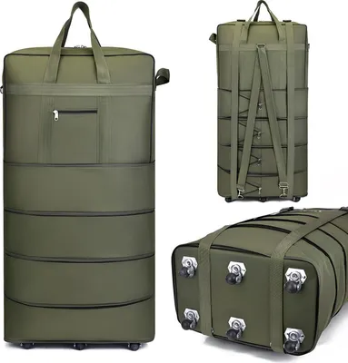 Produktbild von Multifunktionale 5-stöckige ausklappbare Reisetasche mit Rädern, wasserdicht, langlebig, großvolumige Koffer für Übernachtungen am Wochenende