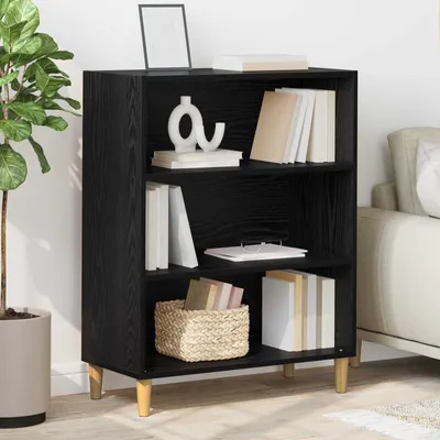 Image de Buffet vidaXL noir aspect chêne 69,5 x 32,5 x 90 cm