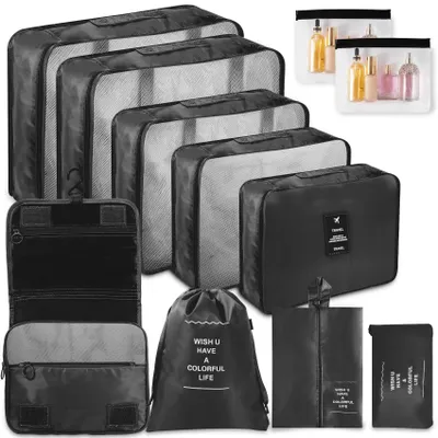 Image de Ensemble d'organisateurs de valise, 11 pièces, étanches, de différentes tailles, pour les voyages