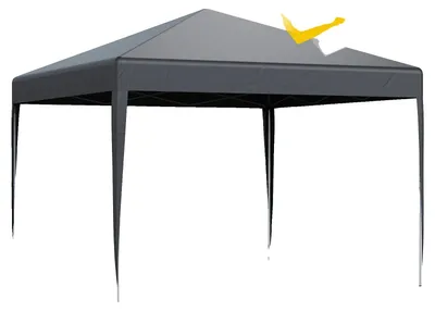 Produktbild von Pop-Up Pavillon, Höhenverstellbar, Wasserdichtes Dach, Grau 3X3M
