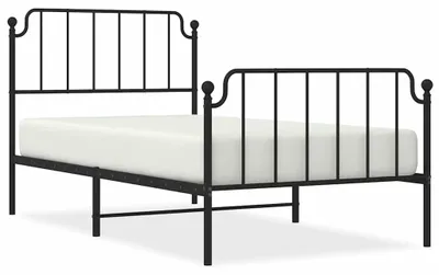 Obrázek produktu pro vidaXL Postel s čelem a nohou kovová černá 100x200 cm