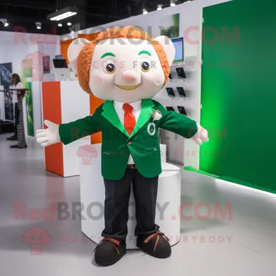 Obrázek produktu pro Kostýmová REDBROKOLY postava maskota Irish Flag oblečená v obleku a batohu