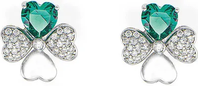 Produktbild von Silver earrings for luck with Love EQUBV zircons