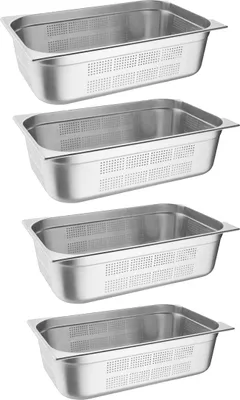 Produktbild von Vogue GN-Behälter GN1/1 - 15cm - 2 Behälter - Edelstahl gelocht
