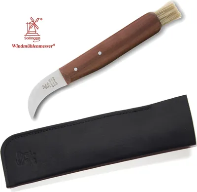 Produktbild von Windmühlenmesser Pilzpflückmesser 4,6cm + Etui Pflaume