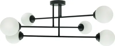Zdjęcie produktu dla Lampa sufitowa PALLE czarno-biała 6xE27x10W szkło wym:32x80x80cm IP20 IdeaLED