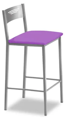 Productafbeelding van ASTIMESA - Hoge keukelstoelen met rugleuning - Frame van aluminium en zitvlak