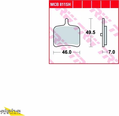 Produktbild von TRW Bremsbelagsatz MCB811SH 1125 R XB3
