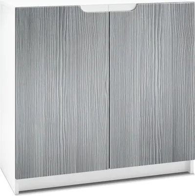 Produktbild von Vladon Sideboard Logan,  Germany, Kommode mit 2 Türen, Weiß matt/Avola-Anthrazit (82 x 78 x 37 cm)