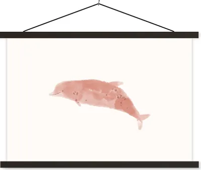 Produktbild von MuchoWow® Textilposter Delfin - Tiere - Meer - Aquarell 120x80 cm mit schwarzem Rahmen - Wanddeko