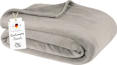 Produktbild von Kuscheldecke Flauschig Fleecedecke 150x200 Sofa Couch Decke, Wohndecke Grau