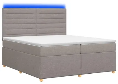 Imagen del producto de Cama con somier y colchón vidaXL, color taupe, 200 x 200 cm, tapizada en tela