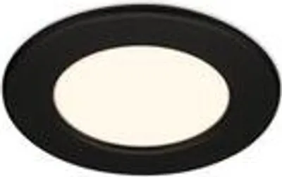 Produktbild von BRILONER FLAT DIM LED Einbaustrahler Bad, IP44 Spritzwasserschutz, Stufenlos Dimmbar, Warmweißes Licht, Flaches Design, schwarz, 11,5 x 3 cm