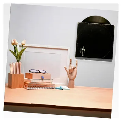 Produktbild von Acryl Wandhalterung für Schallplatten 4 Stück Transparentes Wandregal für Vinyl und Bücher