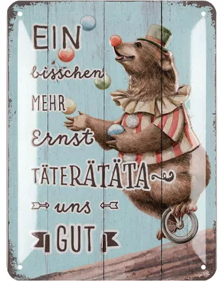 Produktbild von LANOLU Retro Blechschilder, lustige vintage Metallschilder mit Sprüchen, Wanddeko Küche und Garten, Shabby Chic Deko Farmhouse 15x20cm