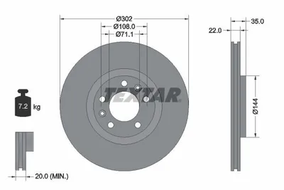 Produktbild von 2 Textar Bremsscheiben hinten für Citroen C6