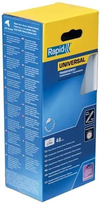 Zdjęcie produktu dla Klej Termotopliwy Transparentny Rapid Ø12mm x 190mm, 48 Sztuk, 880g, Do Pistoletów Klejowych Rapid