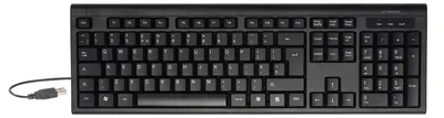 Produktbild von ViVanco™VVITKEYBOARDDE, Volle Größe (100%), Kabelgebunden, USB, QWERTY, Schwarz