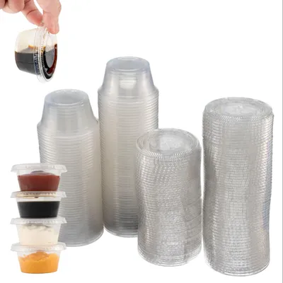 100 Vorratsdosen 60 ml, auslaufsicher, mikrowellengeeignet, für Saucen & Dips