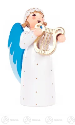 Produktbild von Engel mit Lyra stehend  Höhe ca 7 cm NEU