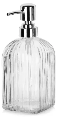 Obrázok produktu pre Dávkovač mydla – sklenený – 550 ml – strieborný