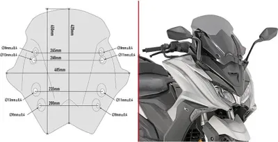 Produktbild von Givi D6110s Kymco Ak 550 Windschutzscheibe Grau  Grau One Size
