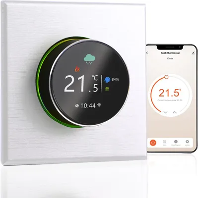 Obrázek produktu pro Inteligentní Wi-Fi termostat s regulátorem teploty, týdenním programovatelným ovládáním pomocí tlačítek, ovládáním přes aplikaci a hlasem, kompatibilní s Alexou a A