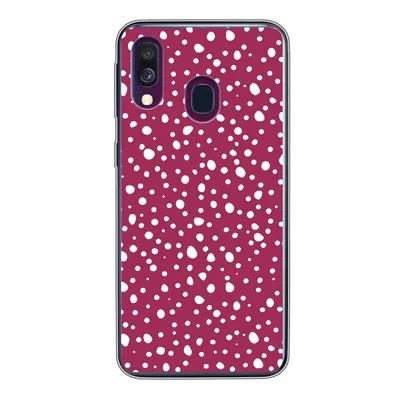 Produktbild von MuchoWow® Handyhülle Schutzhülle Hülle für Samsung Galaxy A40 Tupfen - Rot - Weiß Silikon Softcase Handy Hülle - Handy-Tasche
