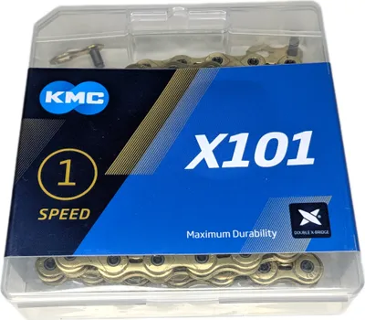 Produktbild von KMC X101 Kette 112 Links 1/2"x1/8" Gold Fahrrad-Kette 1 fach Single Speed