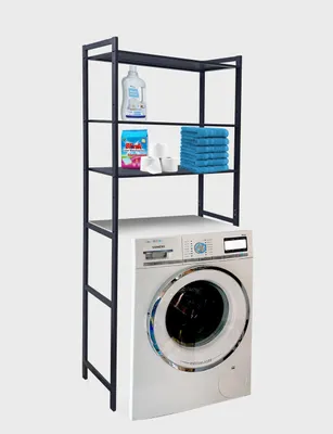 Immagine prodotto di Portasciugamani verticale per lavatrice, dimensioni 64 x 26 x 185 cm, colore nero