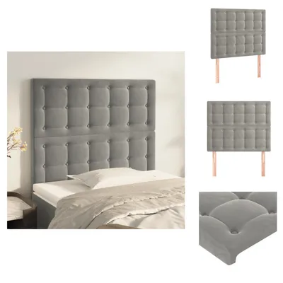 Immagine prodotto di vidaXL Testiere 2 pz. Velluto grigio chiaro 80x5x78/88 cm - Testate e piedi