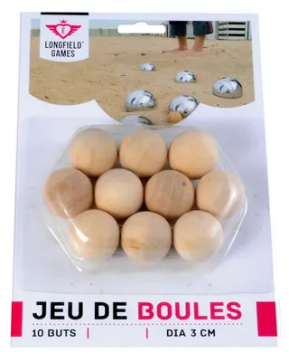 Obrázek produktu pro Koule na pétanque z přírodního dřeva – průměr 3 cm – sada 10 kusů