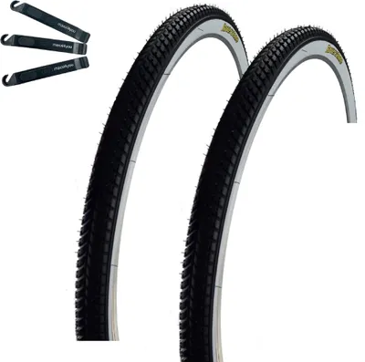 Produktbild von 2 x Roverstone 28" Fahrradreifen Weißwand 47-622 (28 x 1,75) inkl. maxxi4you Reifenheber