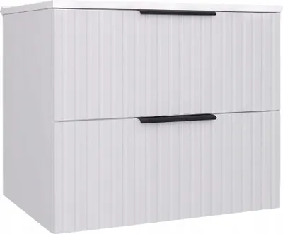 Image de Waschbeckenunterschrank TIBU mit Waschbecken Badezimmer 2 große Schubladen Softclose Badmöbel Kaschmir 80x50x46