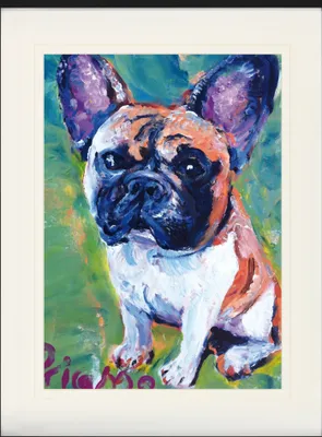 Produktbild von Hunde Gerahmtes Bild Mit Edlem Passepartout | Wand-Bilder | Im Bilderrahmen - Portrait Einer Französischen Bulldogge (80 x 60 cm)