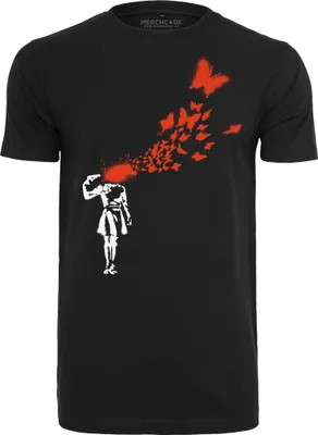 Obrázek produktu pro Pánské tričko Mr. Tee Banksy Butterfly Tee black - S