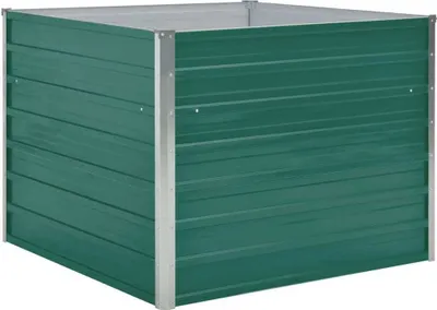 Obrázok produktu pre vidaXL Zvýšená posteľ 100 x 100 x 77 cm Pozinkovaná oceľ Zelená
