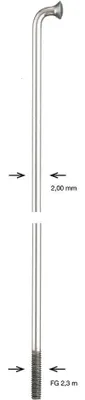 Image de ALPINA Rayon lisse, Ø 2,00 mm, zingué 138 mm de long