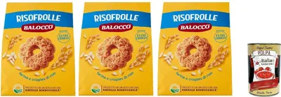 Produktbild von Balocco Risofrolle Biscotti con farina di riso e latte fresco italiano Kekse mit Reismehl und frischer italienischer Milch biscuits cookies 100% Italienische Kekse 3x 700g + Italian Gourmet polpa 400g