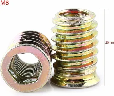 Obrázek produktu pro Balení 20 kusů šestihranných závitových matic M8 ze zinkové slitiny, sada matic ze zinkové slitiny (M820mm) QPUION
