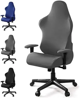 Produktbild von PromoHome® Gaming Stuhlhülle – Elastische Schutzhülle für Büro- und Computerstühle, 64 x 52 x 88 cm, Grau