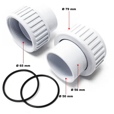 Immagine prodotto di Ricambio Wiltec per pompa piscina in entrata e in uscita, potente sistema di filtraggio per piscina, pompa filtro ad alta portata, robusta pompa per piscina