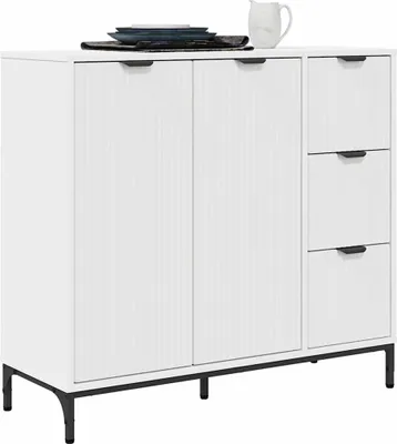 Obrázok produktu pre vidaXL Príborník so zásuvkami Biely 89,5 x 33 x 82 cm Materiál na báze dreva
